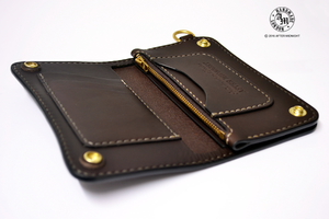 Trucker Wallet 'Concealed' Extra Pockets Dark Brown - Medium