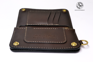 Trucker Wallet 'Concealed' Extra Pockets Dark Brown - Medium