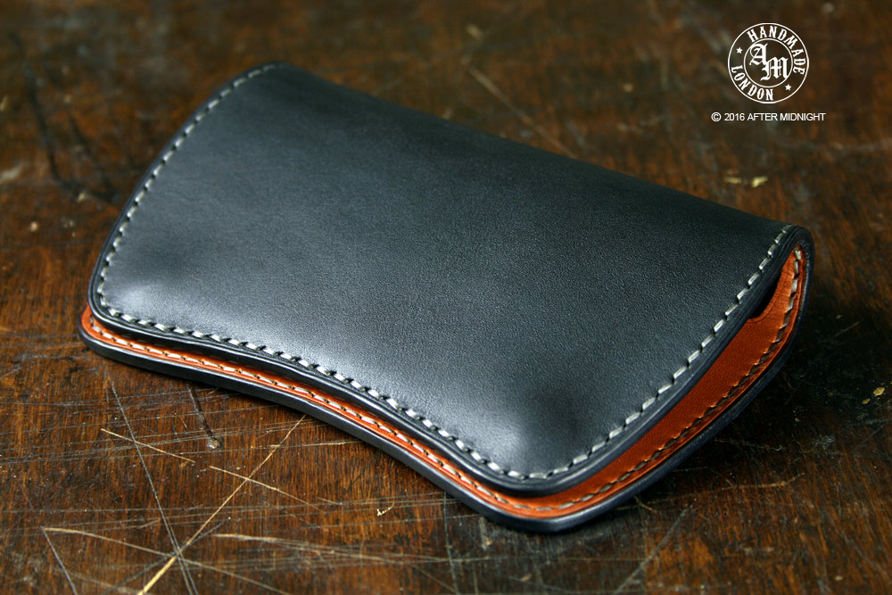 Passport Holder in Black with Tan Interior