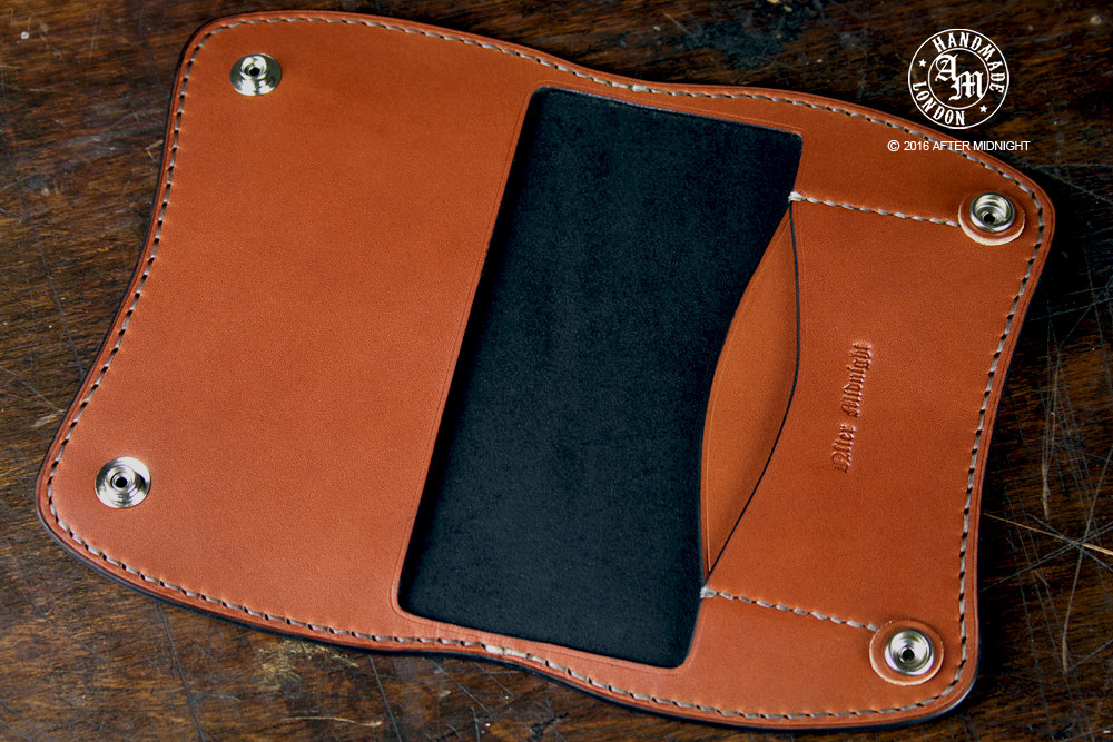 Passport Holder in Black with Tan Interior