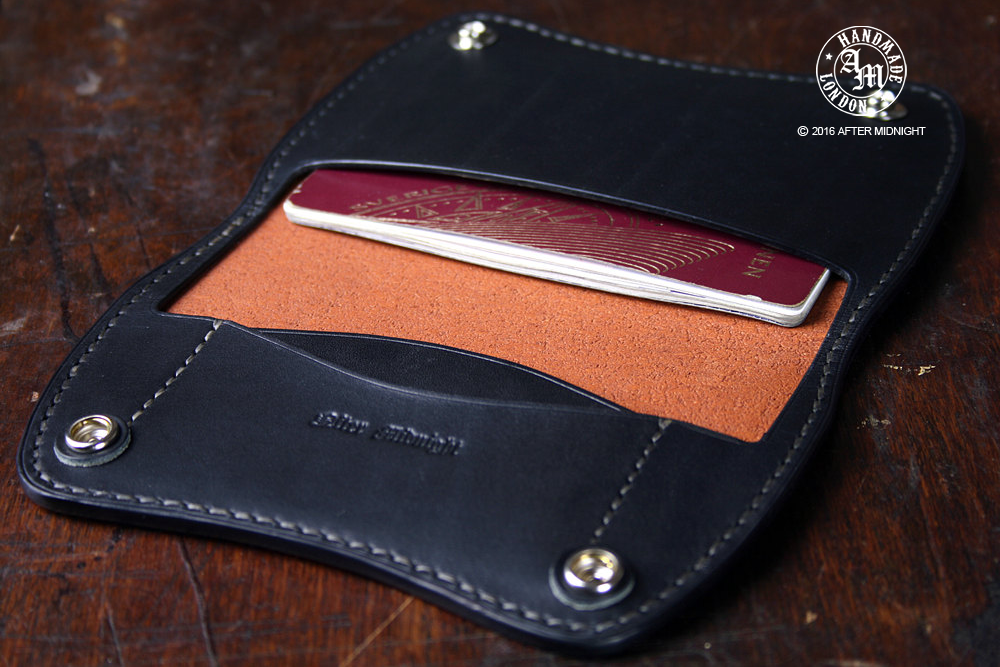 Passport Holder in Tan with Black Interior