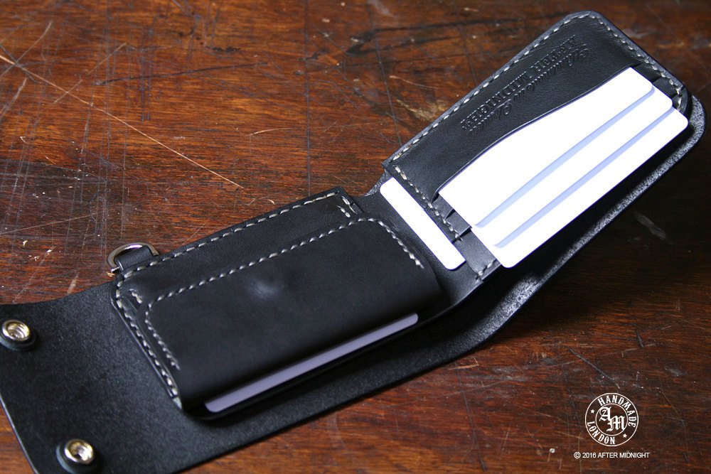 Trifold Wallet with Coin Department in Black