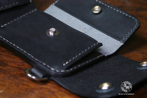 Trifold Wallet with Coin Department in Black