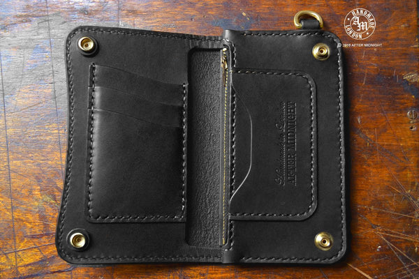 Trucker Wallet 'Concealed' Extra Pockets Midnight Black - Medium